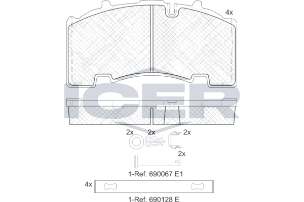 Handler.Part Brake pad set, disc brake ICER 152135066 1