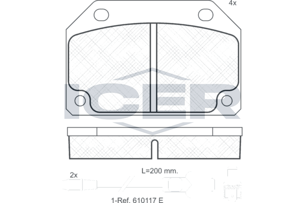 Handler.Part Brake pad set, disc brake ICER 180246 1