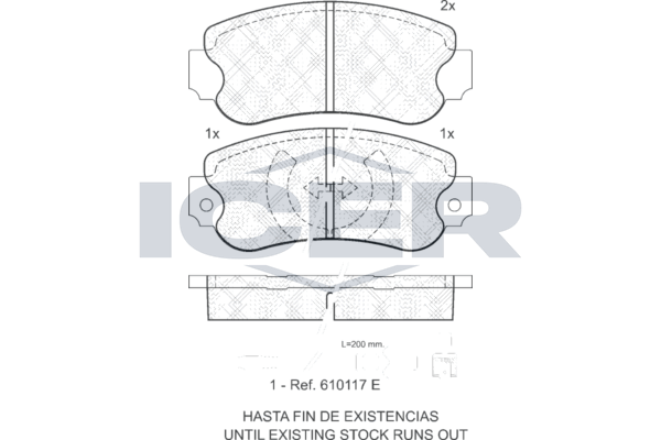 Handler.Part Brake pad set, disc brake ICER 180310 1