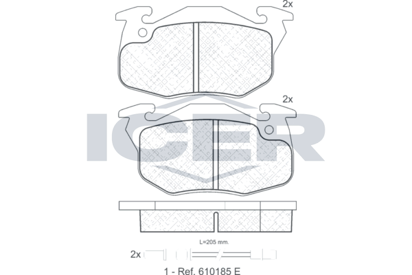 Handler.Part Brake pad set, disc brake ICER 180633 1