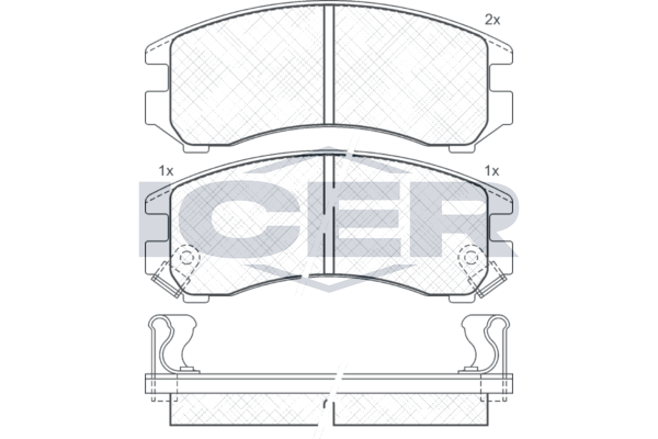 Handler.Part Brake pad set, disc brake ICER 180810 1