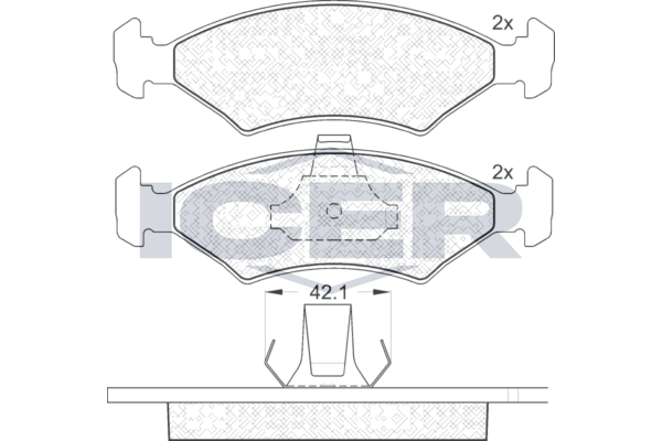 Handler.Part Brake pad set, disc brake ICER 181142 1