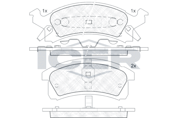 Handler.Part Brake pad set, disc brake ICER 181412 1