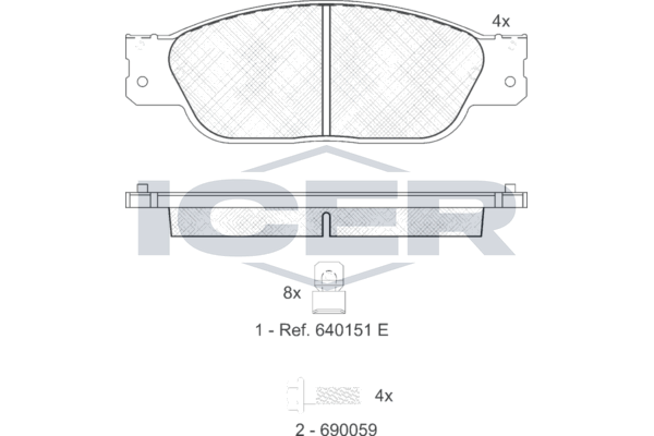 Handler.Part Brake pad set, disc brake ICER 181561 1