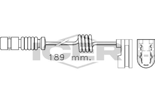 Handler.Part Warning contact, brake pad wear ICER 610377EC 1