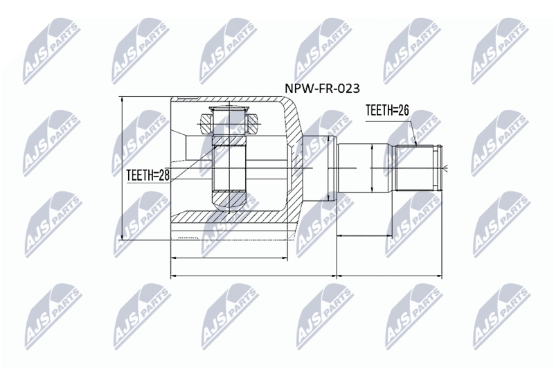 Handler.Part Nty Hardyscheibe, Langswelle Kardanwelle NTY NPWFR023 1