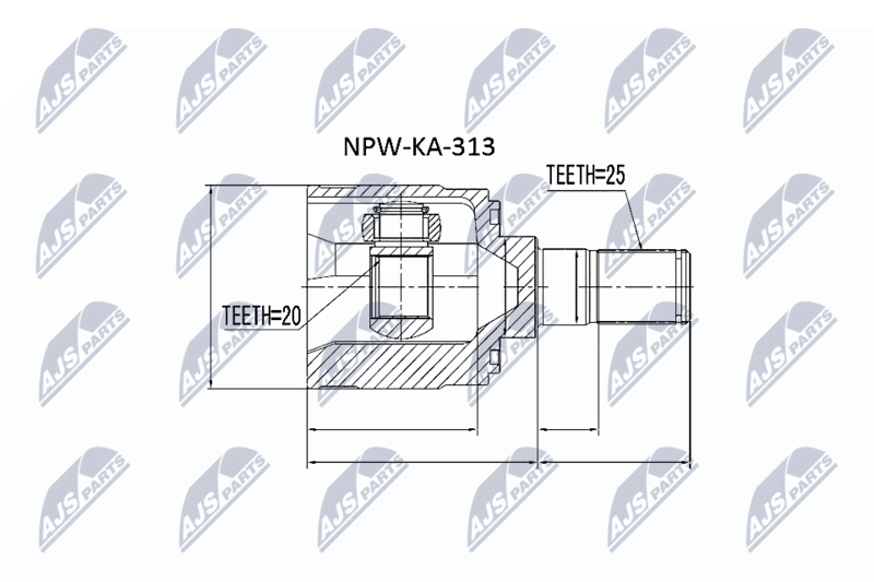 Handler.Part Nty Hardyscheibe, Langswelle Kardanwelle NTY NPWKA313 1