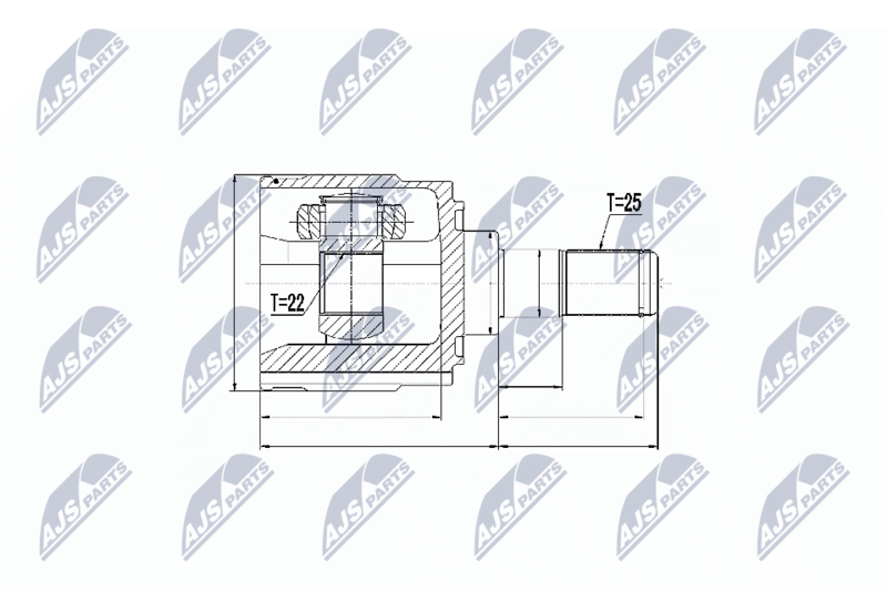 Handler.Part Nty Hardyscheibe, Langswelle Kardanwelle NTY NPWKA314 1