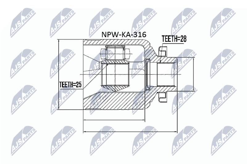 Handler.Part Nty Hardyscheibe, Langswelle Kardanwelle NTY NPWKA316 1