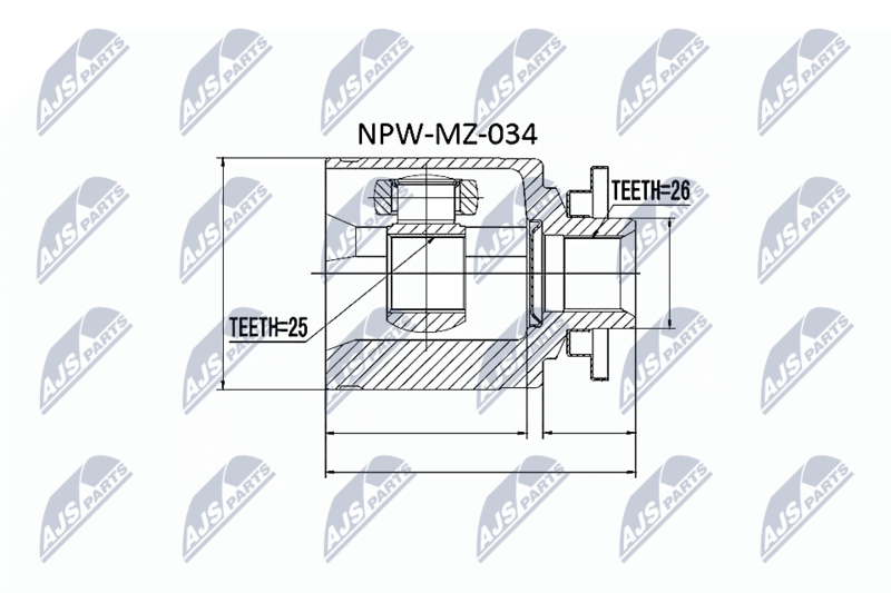 Handler.Part Nty Hardyscheibe, Langswelle Kardanwelle NTY NPWMZ034 1