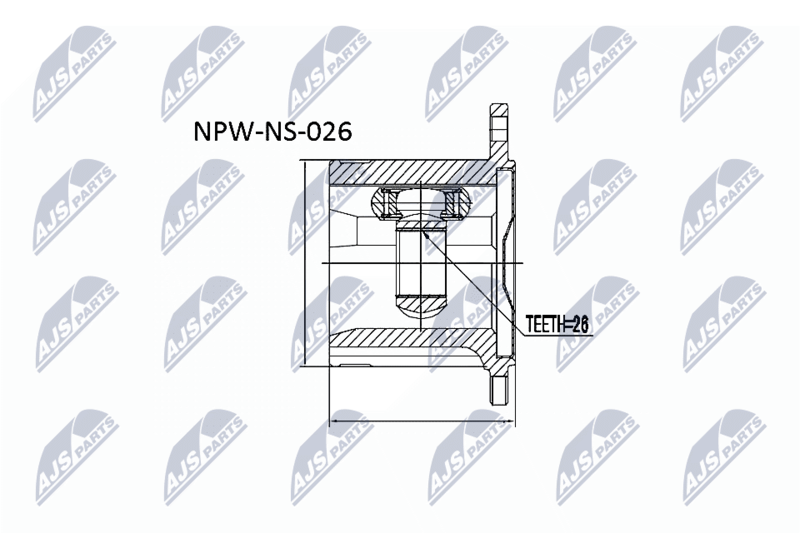 Handler.Part Nty Hardyscheibe, Langswelle Kardanwelle NTY NPWNS026 1