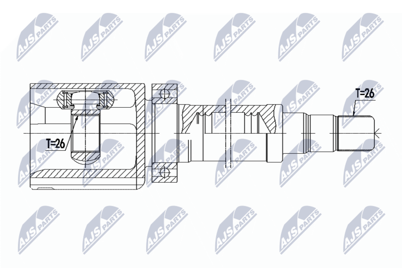 Handler.Part Nty Hardyscheibe, Langswelle Kardanwelle NTY NPWVV085 1