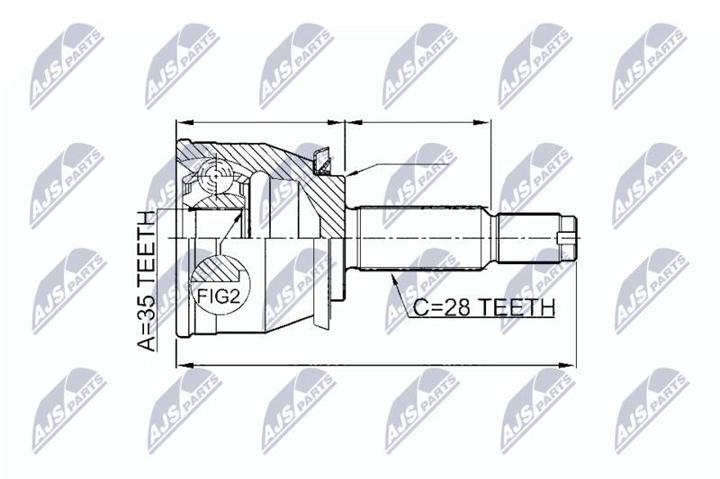 Handler.Part Nty Gelenksatz, Antriebswelle/ Ausen NTY NPZDW026 1