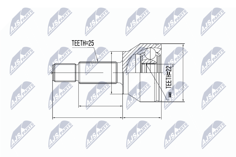 Handler.Part Nty Gelenksatz, Antriebswelle/ Ausen NTY NPZFR025 1