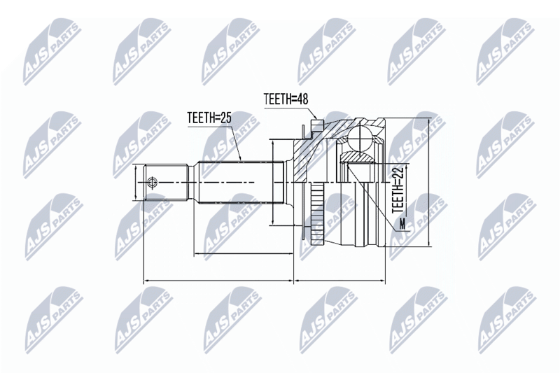 Handler.Part Nty Gelenksatz, Antriebswelle/ Ausen NTY NPZHY544 1