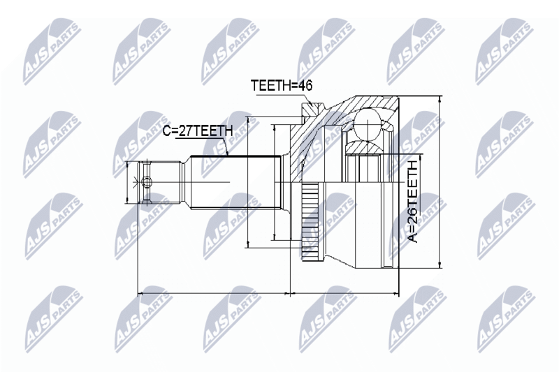 Handler.Part Nty Gelenksatz, Antriebswelle/ Ausen NTY NPZKA307 1