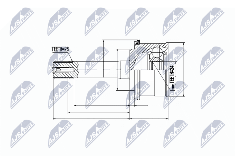 Handler.Part Nty Gelenksatz, Antriebswelle/ Ausen NTY NPZKA309 1