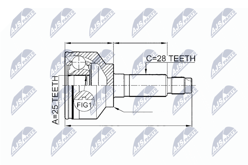 Handler.Part Nty Gelenksatz, Antriebswelle/ Ausen NTY NPZKA349 1