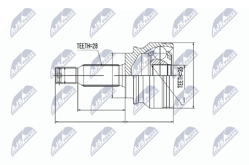 Handler.Part Nty Gelenksatz, Antriebswelle/ Ausen NTY NPZMS036 1