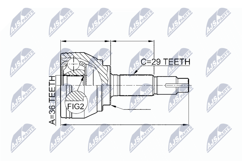 Handler.Part Nty Gelenksatz, Antriebswelle/ Ausen NTY NPZNS078 1