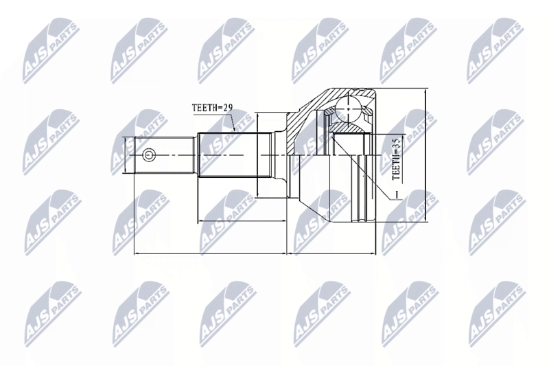 Handler.Part Nty Gelenksatz, Antriebswelle/ Ausen NTY NPZNS084 1