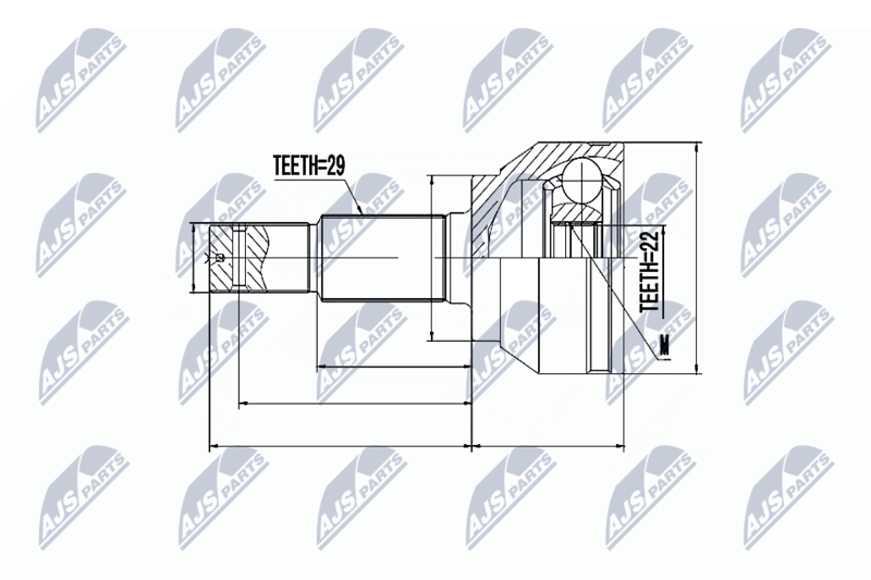 Handler.Part Nty Gelenksatz, Antriebswelle/ Ausen NTY NPZNS087 1