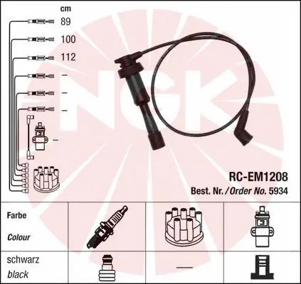 Handler.Part Ignition cable kit NGK 5934 1