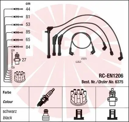 Handler.Part Ignition cable kit NGK 6375 1