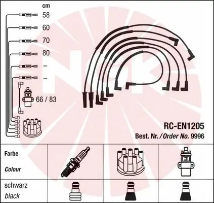 Handler.Part Ignition cable kit NGK 9996 1