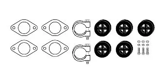 Handler.Part Mounting kit, exhaust system HJS 82316202 1