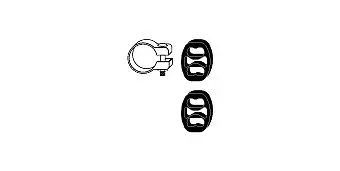 Handler.Part Mounting kit, exhaust system HJS 82323049 1