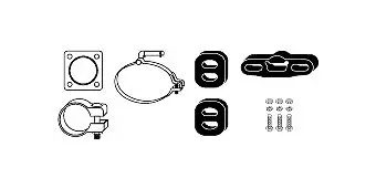 Handler.Part Mounting kit, exhaust system HJS 82405701 1