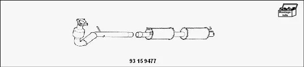 Handler.Part Retrofit kit, catalyst/soot particulate filter (combi-system HJS 93159477 1