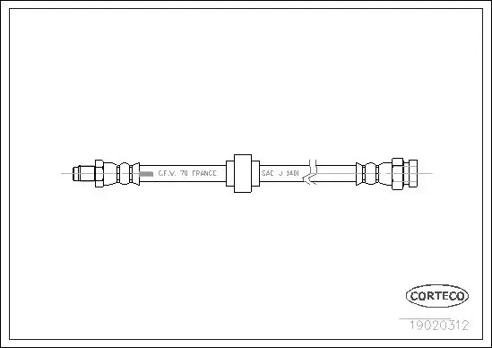 Handler.Part Brake hose CORTECO 19020312 1