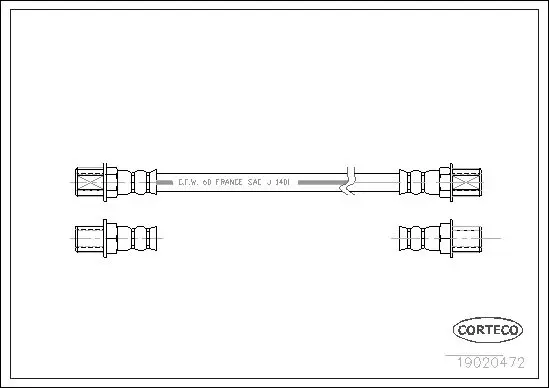 Handler.Part Brake hose CORTECO 19020472 1