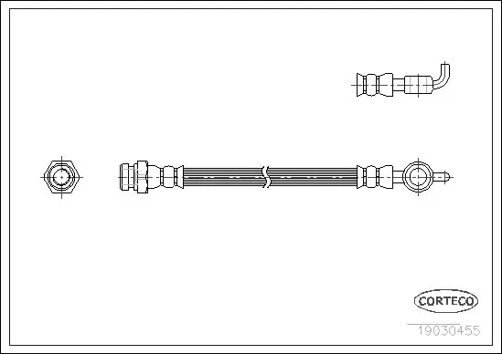 Handler.Part Brake hose CORTECO 19030455 1