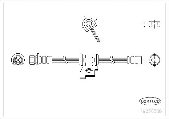 Handler.Part Brake hose CORTECO 19030508 1