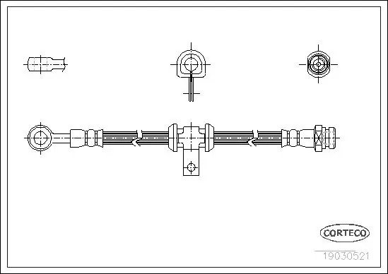 Handler.Part Brake hose CORTECO 19030521 1