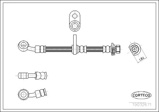 Handler.Part Brake hose CORTECO 19032671 1