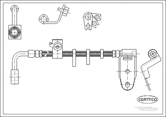 Handler.Part Brake hose CORTECO 19032881 1