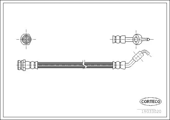 Handler.Part Brake hose CORTECO 19033020 1