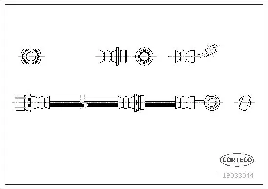 Handler.Part Brake hose CORTECO 19033044 1