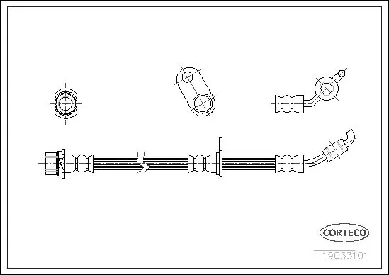 Handler.Part Brake hose CORTECO 19033101 1