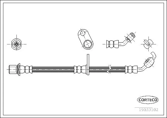 Handler.Part Brake hose CORTECO 19033102 1