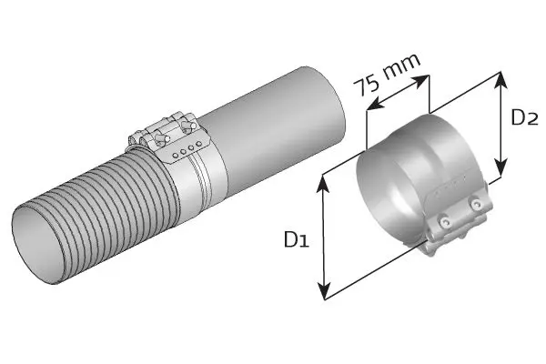 Handler.Part Clamp, exhaust system DINEX 99302 1