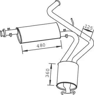 Handler.Part Middle-/end silencer DINEX 33321 1