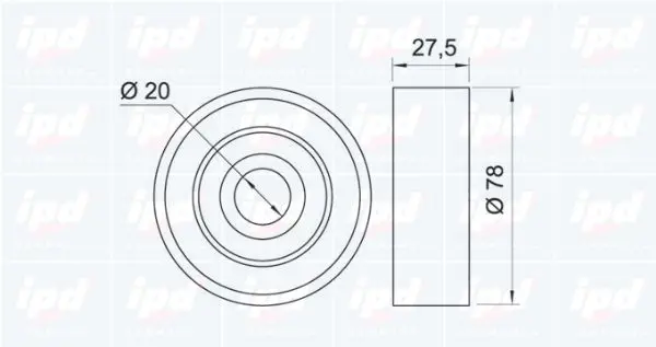 Handler.Part Deflection/guide pulley, v-ribbed belt IPD 150969 2