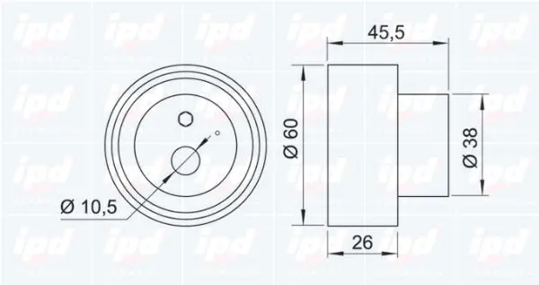 Handler.Part Tensioner pulley, timing belt IPD 141060 2