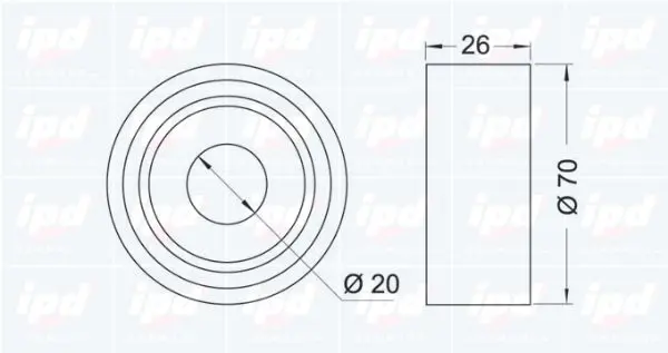 Handler.Part Tensioner pulley, v-ribbed belt IPD 140898 2