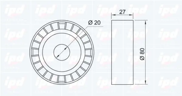 Handler.Part Deflection/guide pulley, v-ribbed belt IPD 150343 2